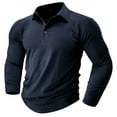 thumbnail image 1 of Casual Cotton Sweatshirts for Men Button down Pullover Lapel Long Sleeve Shirt Lightweight Athletic Workout Sweaters Running Tops, 1 of 6