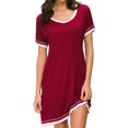 thumbnail image 1 of Casual Cotton Women Pajamas O Neck Short Sleeve Nightdress Lingerie, 1 of 6