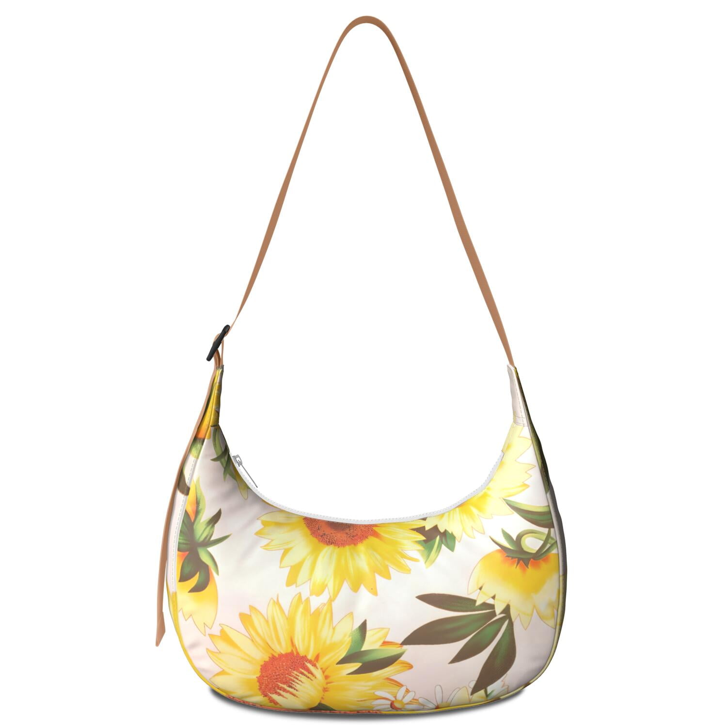 Casual Crossbody Purse for Women – Lightweight & Spacious, Boho Sunflower and Butterfly Floral Print, Rustic Vintage Country Style, Water-Resistant Durable Purse