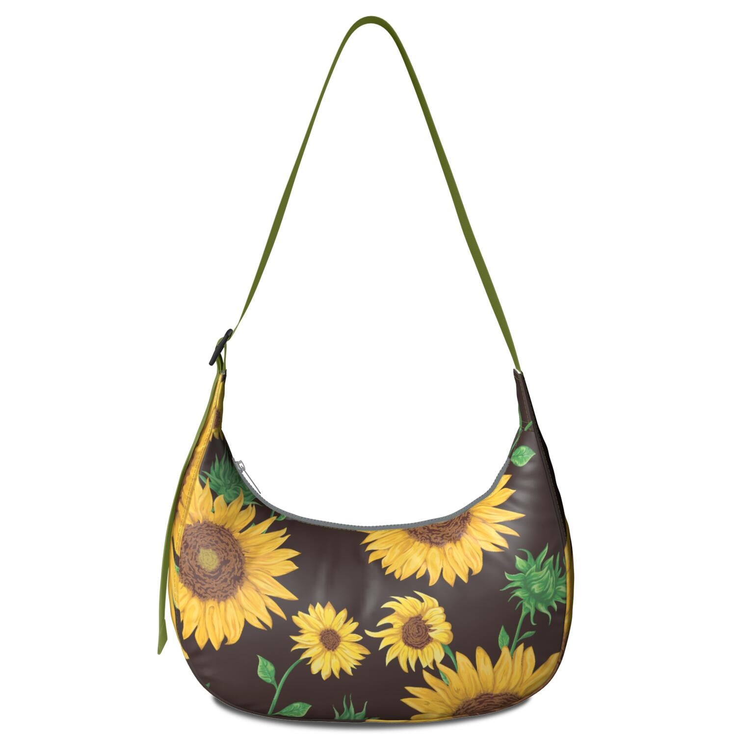 Casual Crossbody Purse for Women – Lightweight & Spacious, Boho Sunflower and Butterfly Floral Print, Rustic Vintage Country Style, Water-Resistant Durable Purse