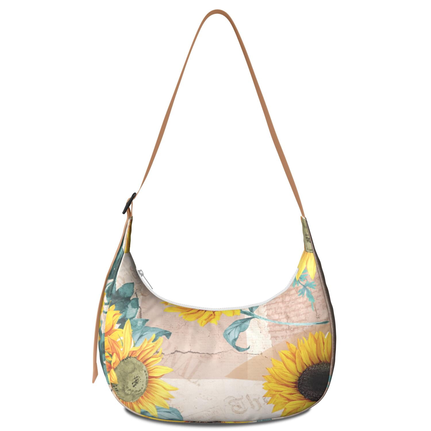 Casual Crossbody Purse for Women – Lightweight & Spacious, Boho Sunflower and Butterfly Floral Print, Rustic Vintage Country Style, Water-Resistant Durable Purse