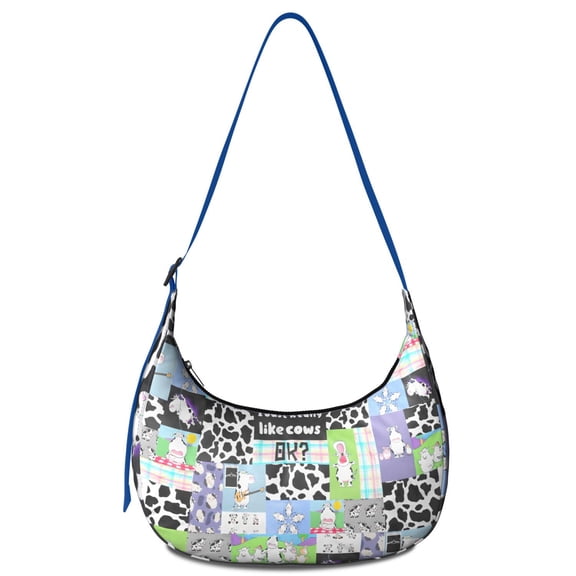 Casual Crossbody Purse for Women – Lightweight & Spacious, Rustic Cow and Bull Pattern, Farmhouse Farm Print, Water-Resistant Purse