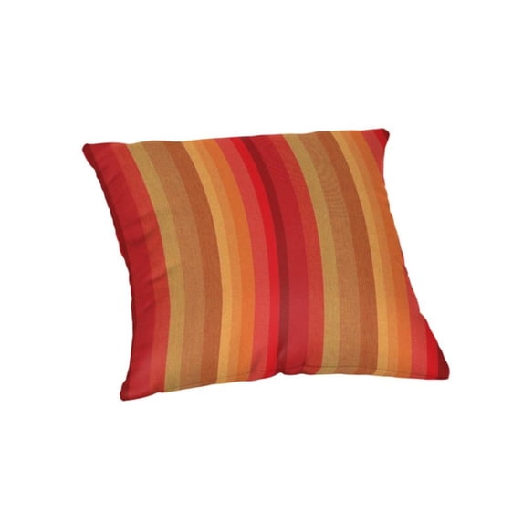 Casual Cushion Stripe Sunbrella® Fabric 1-Piece Outdoor Throw Pillow, 18"W x 18"L, Astoria Sunset