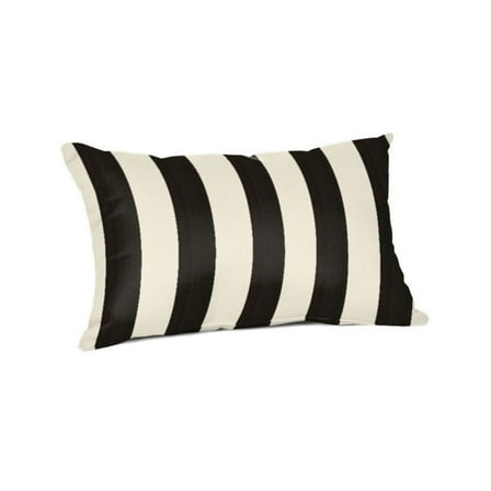Casual Cushion Stripe Sunbrella® Fabric 1-Piece Indoor/Outdoor Lumbar Pillow, 19"W x 12"L, Maxim Classic