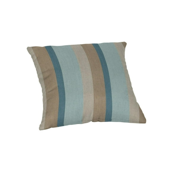 Casual Cushion Stripe Sunbrella® Fabric 1-Piece Indoor/Outdoor Square Throw Pillow, 20"W x 20"L, Gateway Mist