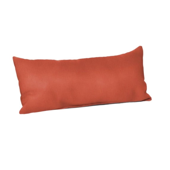 Casual Cushion Solid Sunbrella® Fabric 1-Piece Indoor/Outdoor Lumbar Pillow, 22"W x 9"L, Canvas Brick