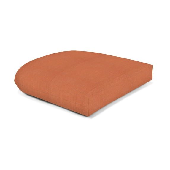 Casual Cushion Solid Sunbrella® Fabric 1-Piece Indoor/Outdoor Wicker Seat Pad Cushion, 19.5"W x 19.5"L, Cast Coral