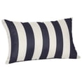 thumbnail image 1 of Casual Cushion Stripe Sunbrella® Fabric 1-Piece Outdoor Rectangle Throw Pillow, 19"W x 12"L, Maxim Navy, 1 of 5