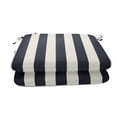 thumbnail image 1 of Casual Cushion Stripe Sunbrella® Fabric 2-Piece Indoor/Outdoor Seat Pad Cushion, 20"W x 20"L, Maxim Navy, 1 of 6