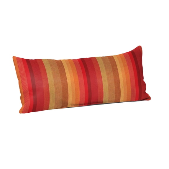 Casual Cushion Stripe Sunbrella® Fabric 1-Piece Outdoor Rectangle Throw Pillow, 22"W x 9"L, Astoria Sunset