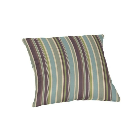 Casual Cushion Stripe Sunbrella® Fabric 1-Piece Indoor/Outdoor Square Throw Pillow, 18"W x 18"L, Brannon Whisper
