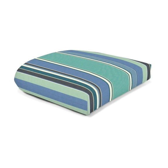 Casual Cushion Stripe Sunbrella® Fabric 1-Piece Indoor/Outdoor Wicker Seat Pad Cushion, 19.5"W x 19.5"L, Dolce Oasis