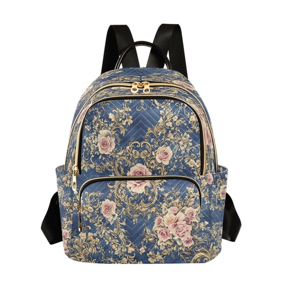 Casual Damask Of Floral Backpack for School,College and Travel, Water Resistant Bookbag,