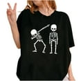 thumbnail image 1 of Casual Dancing Skeleton Graphic Tee Subtle Halloween Candy Design Comfort Cotton T-Shirt Black S-5XL, 1 of 5