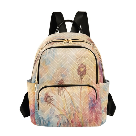 Casual Dandelion Watercolor Painting Backpack for School,College and Travel, Water Resistant Bookbag,