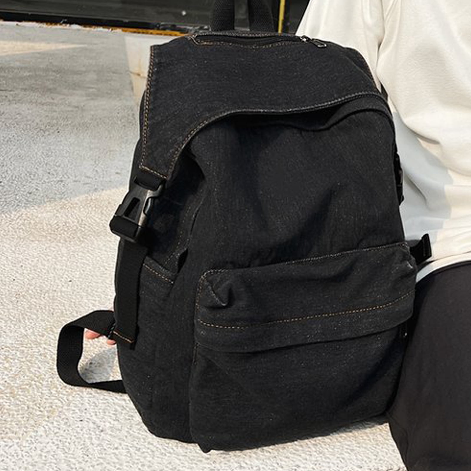 Asthetic Ricksack Casual Daypack Aesthetic Jeans Backpack Large Capacity Rucksack ...