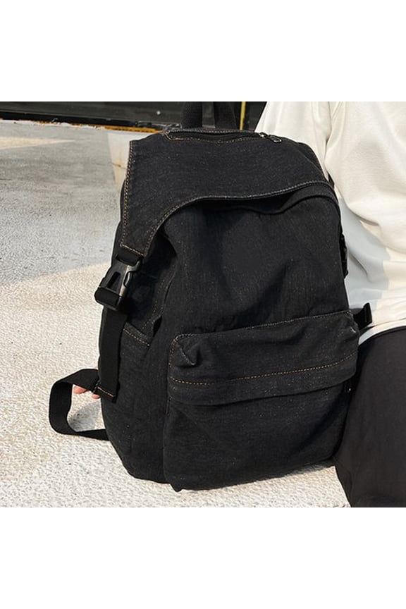 Casual Daypack Aesthetic Jeans Backpack Large Capacity Rucksack Fashionable College Bag for School and Travel