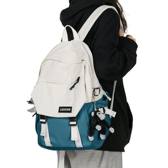 Casual Daypack Large upgraded version College Laptop Backpack for Men Women Water Resistant Lightweight School Bag Travel Rucksack for Sports High School Middle Bookbag for Students Size L Blue White