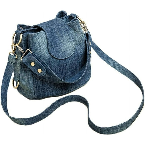 Casual Denim Bucket Shoulder Handbag Women Crossbody Bags Large Capacity Female Tote Vintage Canvas Purse Bag