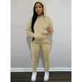 thumbnail image 1 of Casual Drawstring Pantsuits Two-piece Set, Pocket Hoodies Tops & Loose Long Sweatpants Set, Women's Clothing, 1 of 7