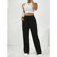 thumbnail image 1 of Casual Drawstring Waist Pleated Sweatpants (M, Black), 1 of 8