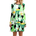 Casual Dress For Women Dress Fall Holiday Xmas Long Sleeve Hat Print