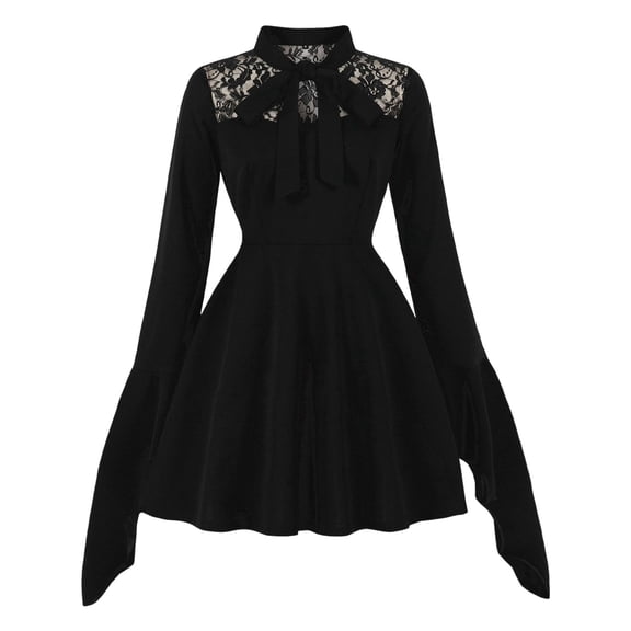 Casual Dress For Women Long Sleeve Lace Top Versatile Everyday Wear For All Seasons Easy Care Hand Or Machine Wash