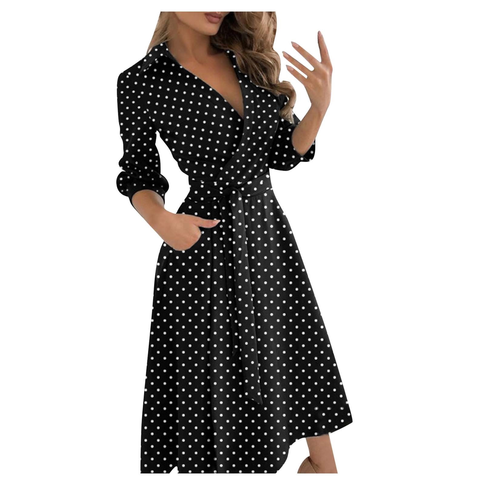 Clearance Casual Dress For Women Summer Wrap Print Lacing Body Fashion Long V-Neck Slim Dresses