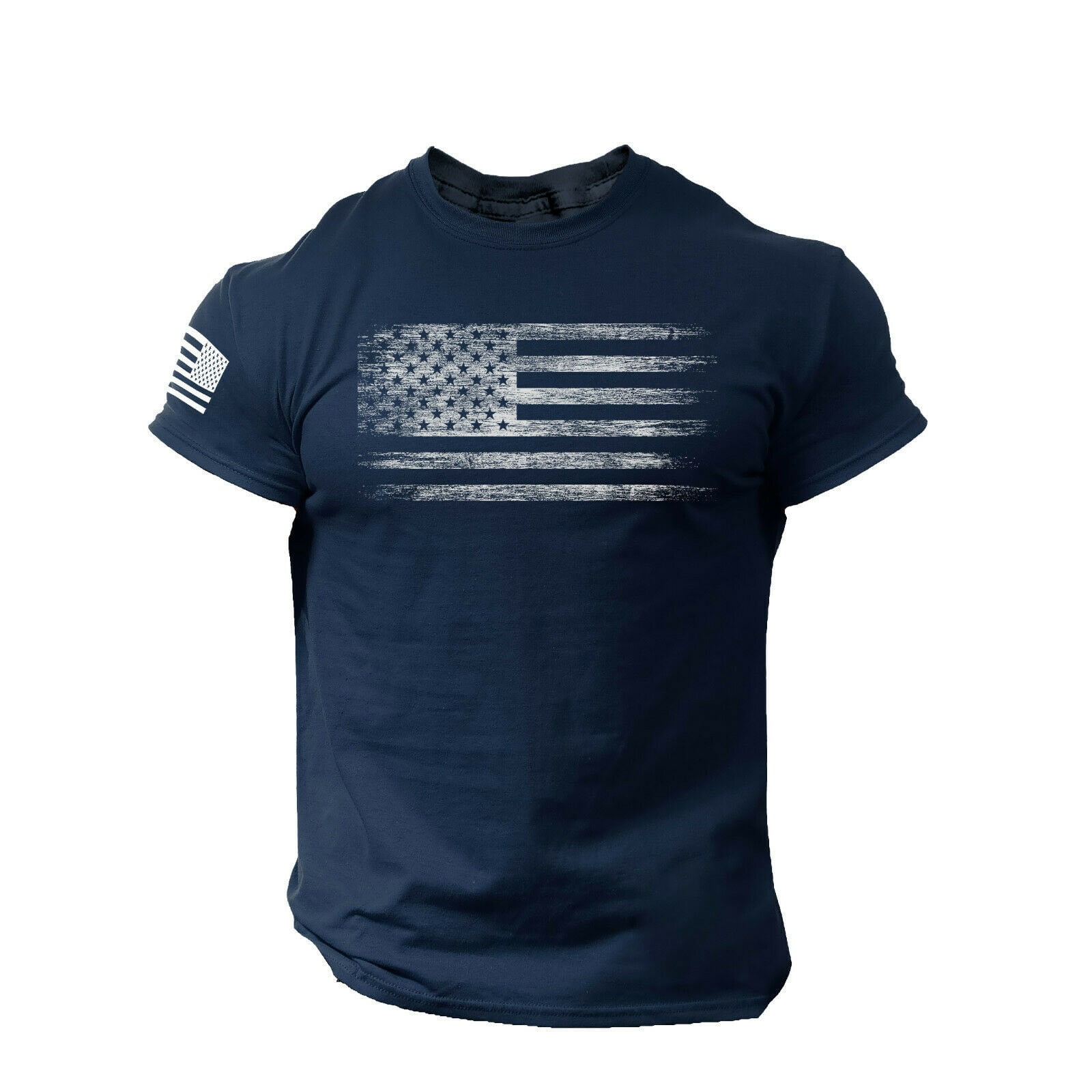 Casual Dress Shirts For Men,Men's Printed Tshirt USA Flag Distressed O