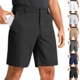 thumbnail image 1 of Casual Dress Shorts for Men Stretch Quick Dry Breathable Golf Shorts All Day Comfy Work Bottoms with Pockets, #02 Black, XL, 1 of 6