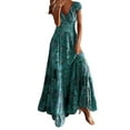 thumbnail image 1 of Casual Dress For Women Short Sleeve Elegant Evening Dress Flower Sexy A-Line Boho Dress Leisure Maxi Dress Party Dress Tank Loose Sundress with Pocket, 1 of 6