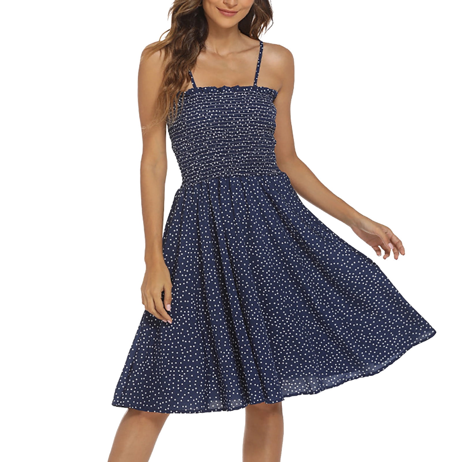 Casual Dress for Women,Womens Small Circle Print Tube Top Sexy Polka