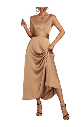 champagne colored semi formal dresses Graceful Champagne Beaded Prom Dress with Short Sleeve and V-Neck 22250 Champagne / US2