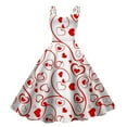 thumbnail image 1 of Casual Dresses Fashion Heart Printed Round Neck Strappy Retro Rockabilly Womens Casual Dress Streetwear, 1 of 2