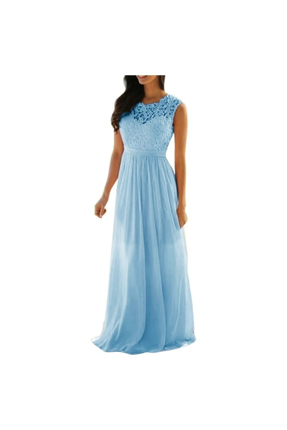 Elegant Guest Dresses Lace Wedding Bridesmaid Dress Women Applique Coral Women's Dress Backless Long Sleeve Dress Summer Long Dresses for Women Dress for Summer