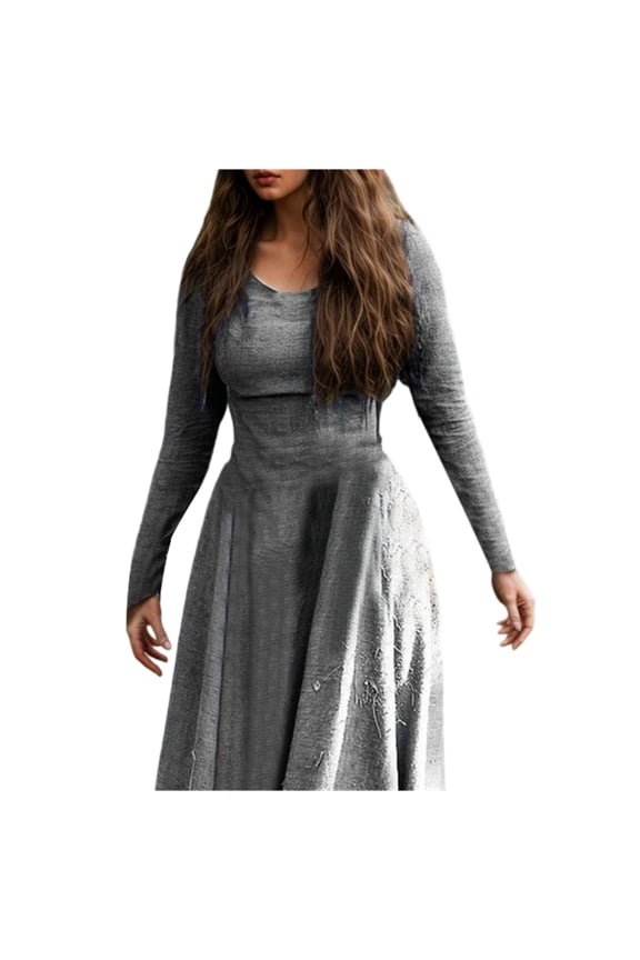 Casual Dresses For Women Elegant A Line Long Sleeve Dress For Daily Wear And Flattering Fit Versatile Style For Spring And Fall