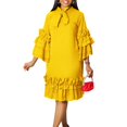 thumbnail image 1 of Casual Dresses For Womens Fashion Ruffle Hem Flare Sleeve Plus Size Maxi Dress, 1 of 8