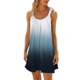 thumbnail image 1 of Casual Dresses For Womens Gradient Print Sleeveless Vacation Short Summer Halter Dress Women Clothing, 1 of 2