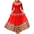 thumbnail image 1 of Casual Dresses For Womens Ladies Bohemian May 5 Mexican Festival Celebration Long Wide Swing Dance Stage Show Dress Women Clothing, 1 of 2