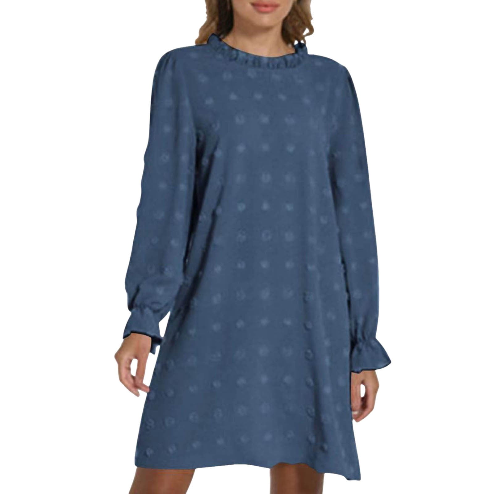 Casual Dresses For Womens Solid Color Long Sleeve Wedding Casual Mini