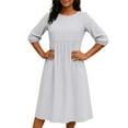 thumbnail image 1 of Casual Dresses For Women, Linen Cotton Casual Dress With Pockets Elegant Short Sleeve Sundress Beach Wedding Guest Party Plus Size Maxi Dresses Women'S Club Dresses Maxi (XL, Gray) ZMTing, 1 of 5