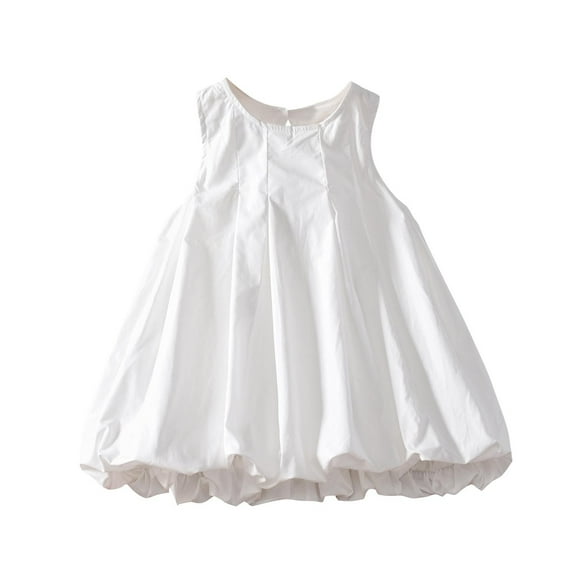 Casual Dresses for Girl Summer New Toddler Girls Summer Casual Comfort Daily Wear Playwear Dress Cozy A-Line Sundress White 6 Years