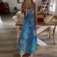 thumbnail image 1 of Casual Dresses for Women Summer Dresses For Women Print Sleeveless Round Neck Dress Casual Long Dresses B Multicolor S, 1 of 5