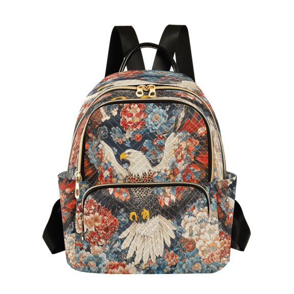 Casual Eagless Floral Art Backpack for School,College and Travel, Water Resistant Bookbag,