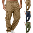 thumbnail image 1 of Casual Elastic Waist Work Pants For Man Lightweight Outdoor Hiking Sweatpants with Buttons Zippers and Multiple Pockets, 1 of 4