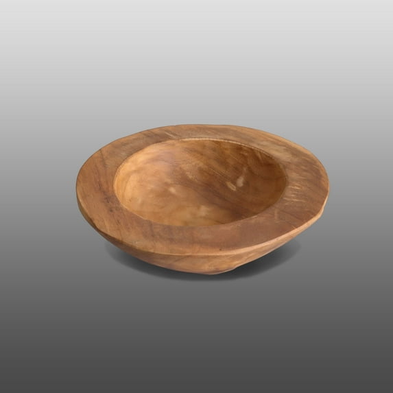 Casual Elements 10" Diameter Medium Teak Wood Bowl in Natural