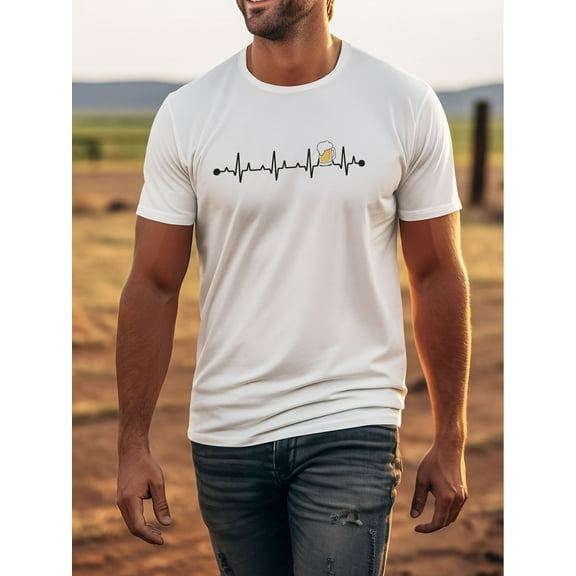 Casual Fashion T-shirt For Men Graphic Print Short Sleeve Tees Tops, Men'S Clothing, Short sleeves, Round Neck Tees