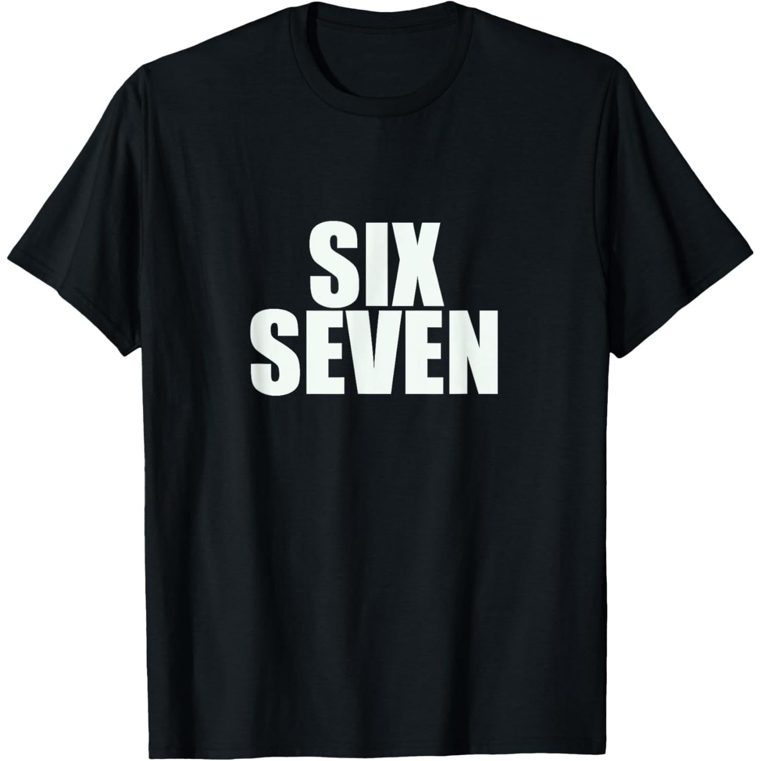 Casual Fashion Tee, "Six Seven"Funny Print,Spring Summer Cotton Soft T-Shirts Oversized Casual ...