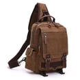 thumbnail image 1 of Casual Fashion Wash Canvas Bag Outdoor Travel Backpack,Khaki, 1 of 2