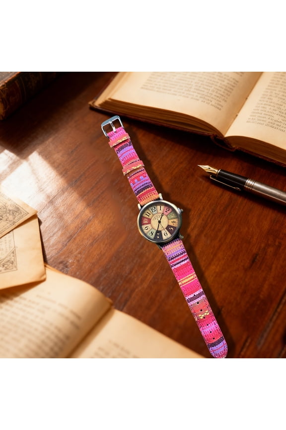 Casual Fashion Watch Textile Strap with Arabic Numeral Dial, Easy to Read Day Date Display, Alloy Case, Quartz Analog Watch, Water Resistant, Stylish Daily Accessory, Gift Idea